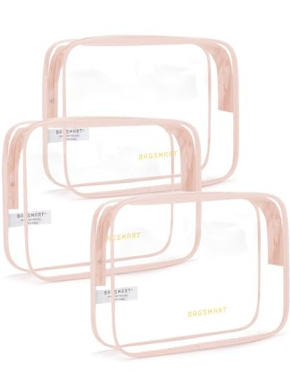 Clear Toiletry Bag 3-Pack TSA Approved PVC Travel Makeup Case